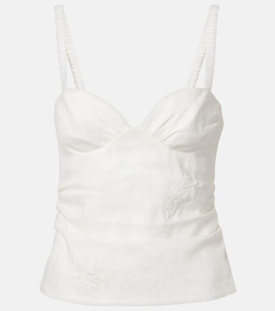 SIR Alessandra embroidered linen top
