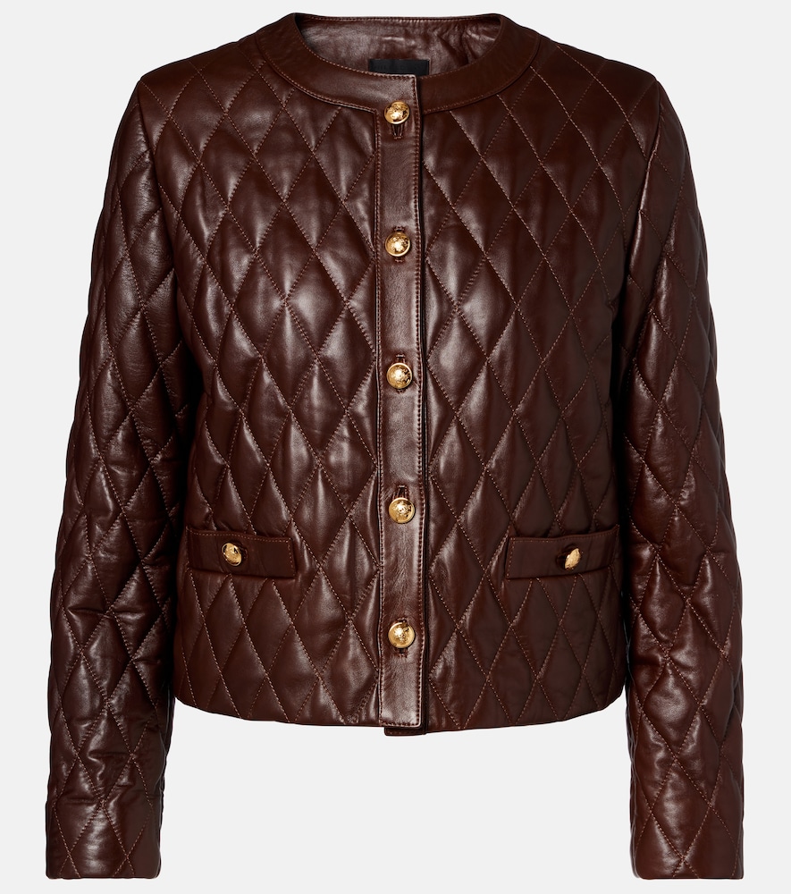 Nili Lotan Amy cropped quilted leather jacket