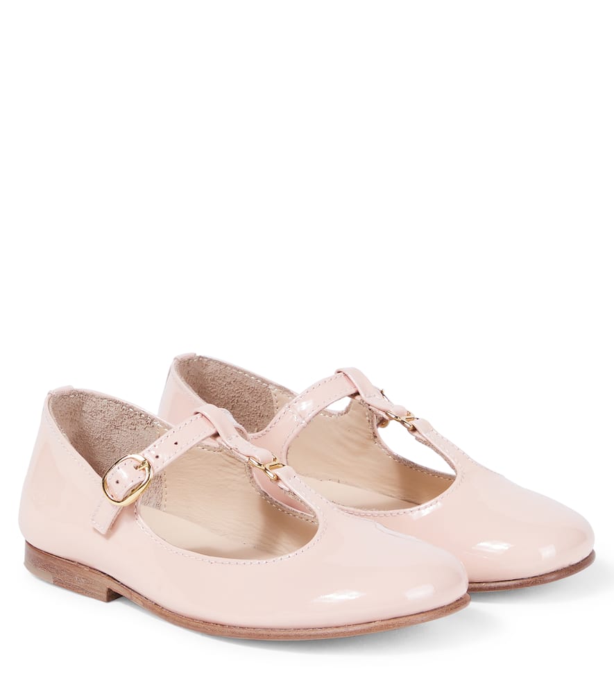 Chloé Kids Leather Ballet Flats In Multi
