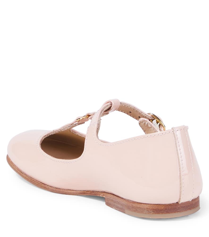 Chloé Kids Leather Ballet Flats In Multi