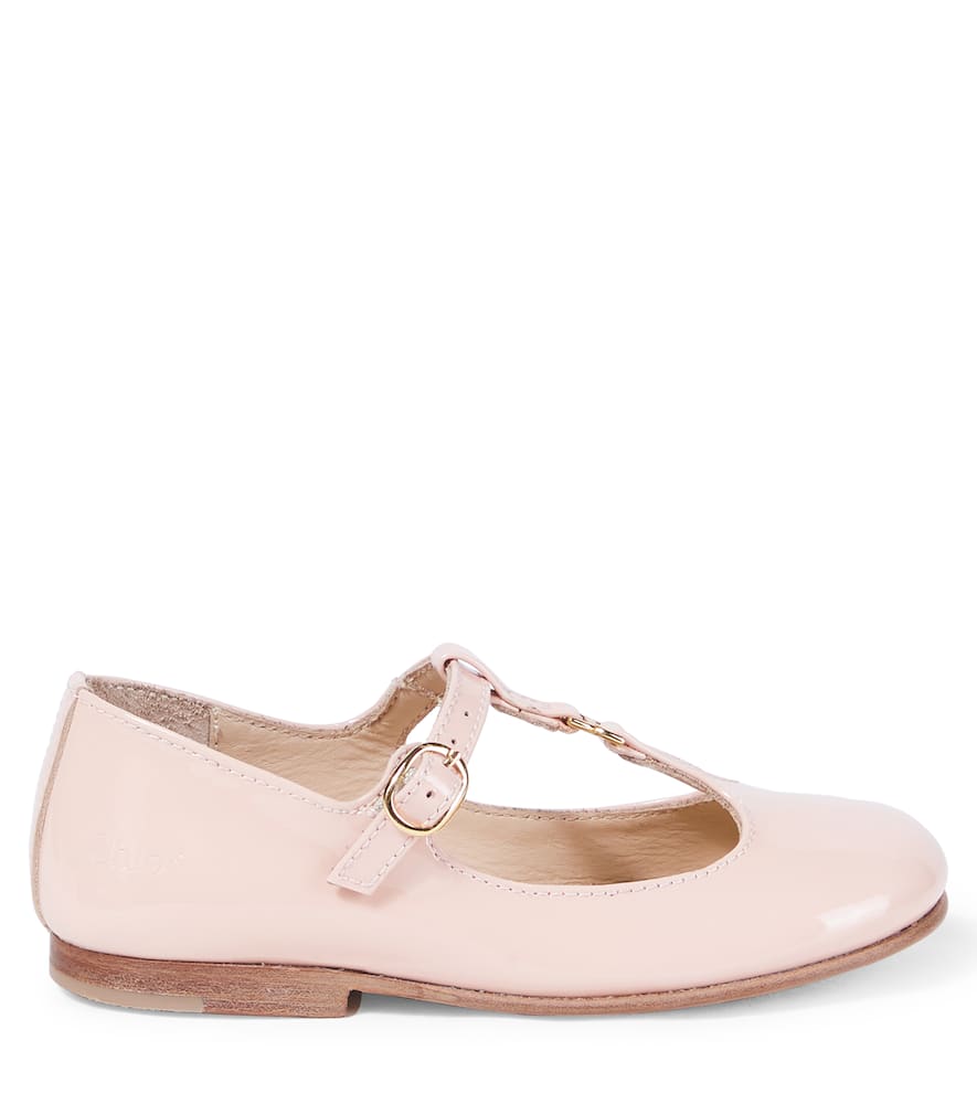 Chloé Kids Leather Ballet Flats In Multi