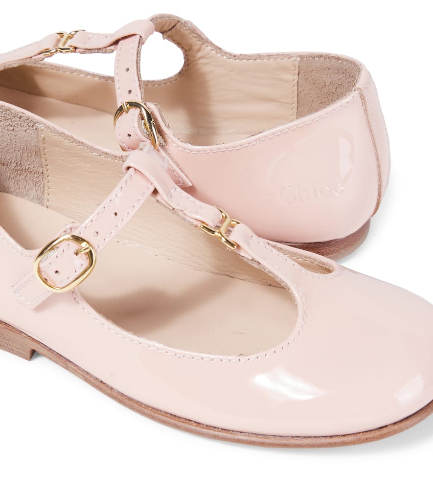 Chloé Kids Leather Ballet Flats In Multi
