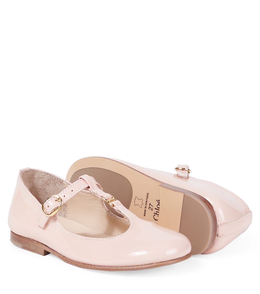 Chloé Kids Leather Ballet Flats In Multi