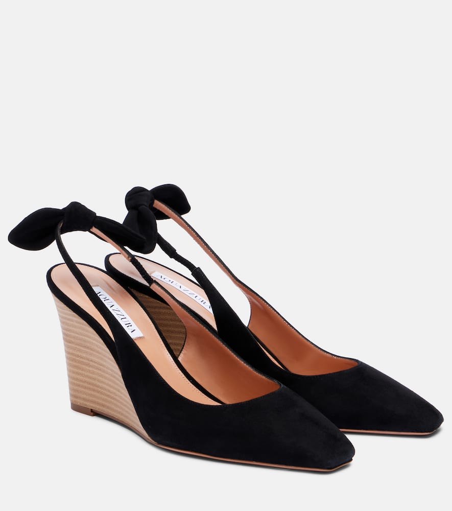 Very Bow Tie 85 suede wedges