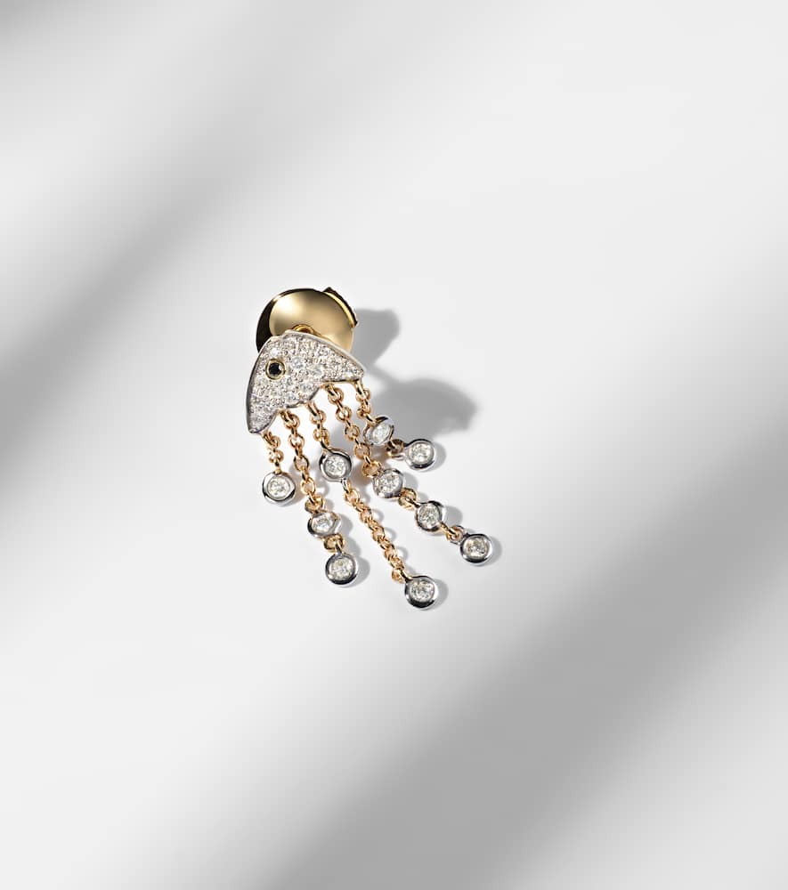 Yvonne Léon Méduse 18kt Gold Single Earring With Diamonds In Gold