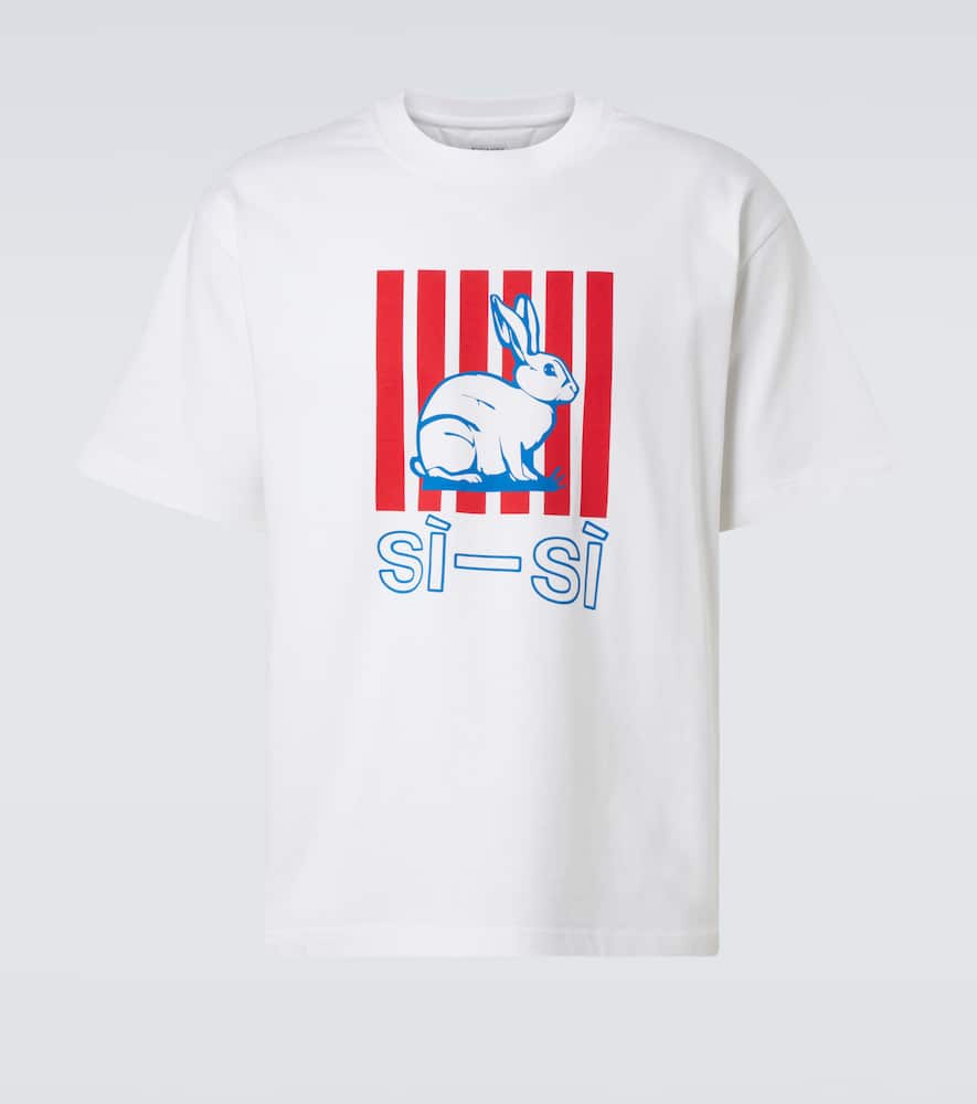 Bottega Veneta Printed Cotton Jersey T-shirt In White