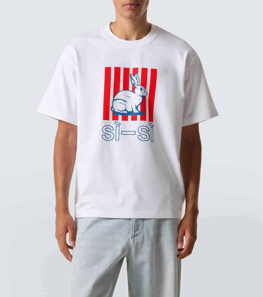 Bottega Veneta Printed Cotton Jersey T-shirt In White