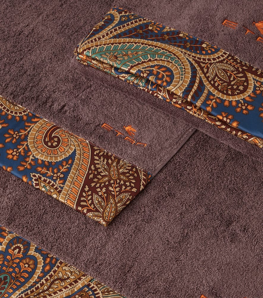 Etro Set Of 5 Cotton Terry Towels In Brown