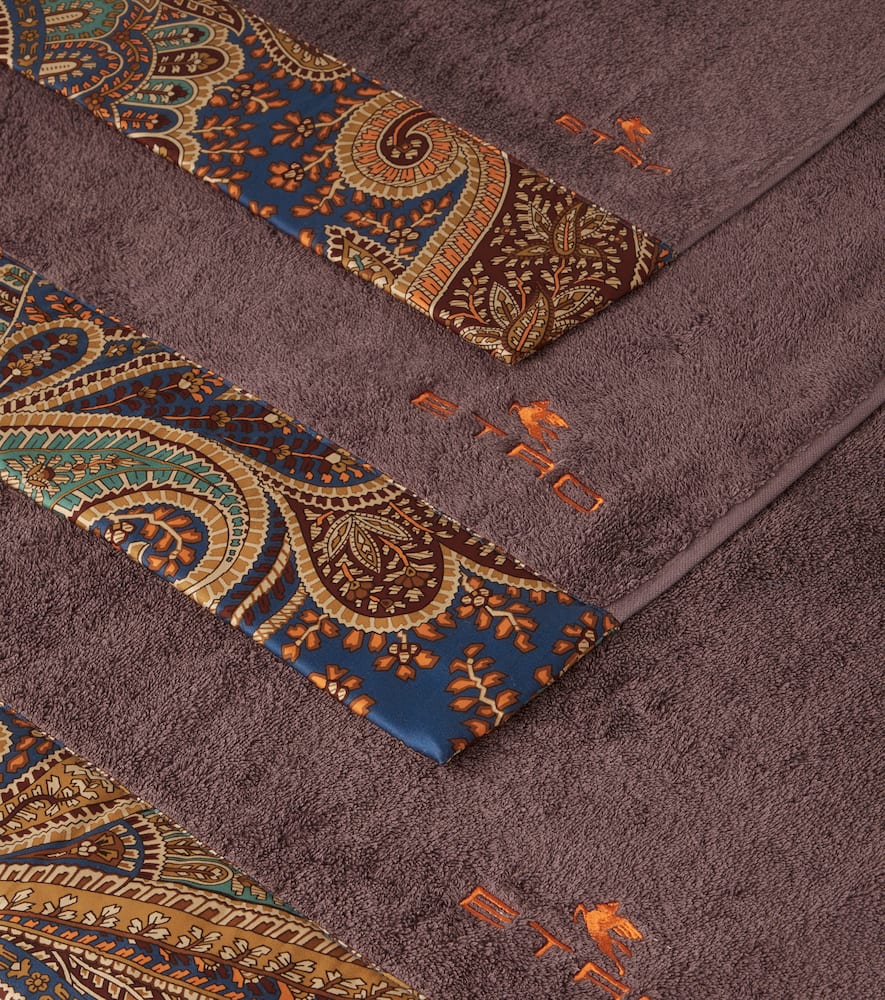 Etro Set Of 5 Cotton Terry Towels In Brown
