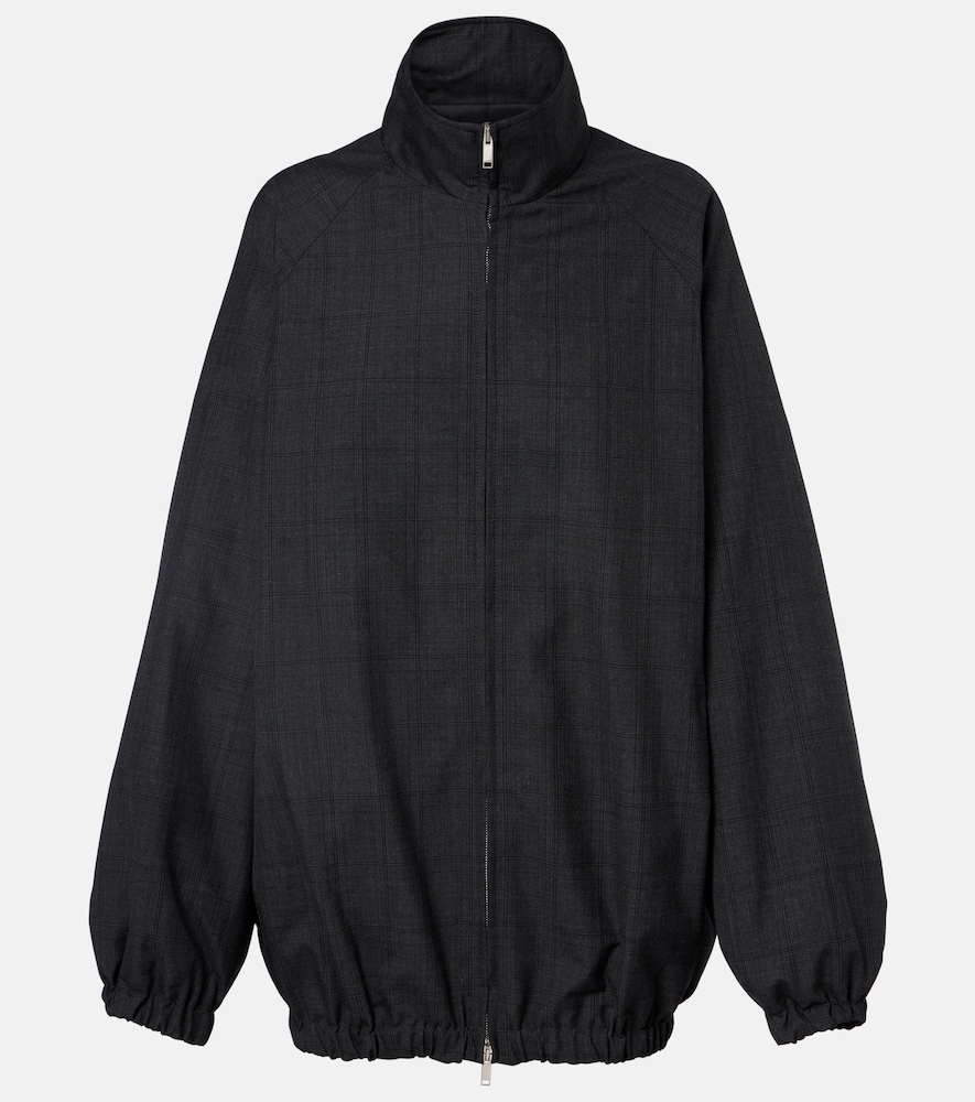 The Frankie Shop Baxter plaid oversized blouson jacket