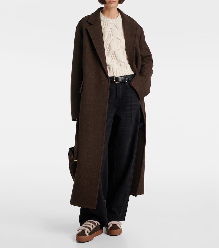 Inuikii Shearling-trimmed Suede Low-top Sneakers In Brown