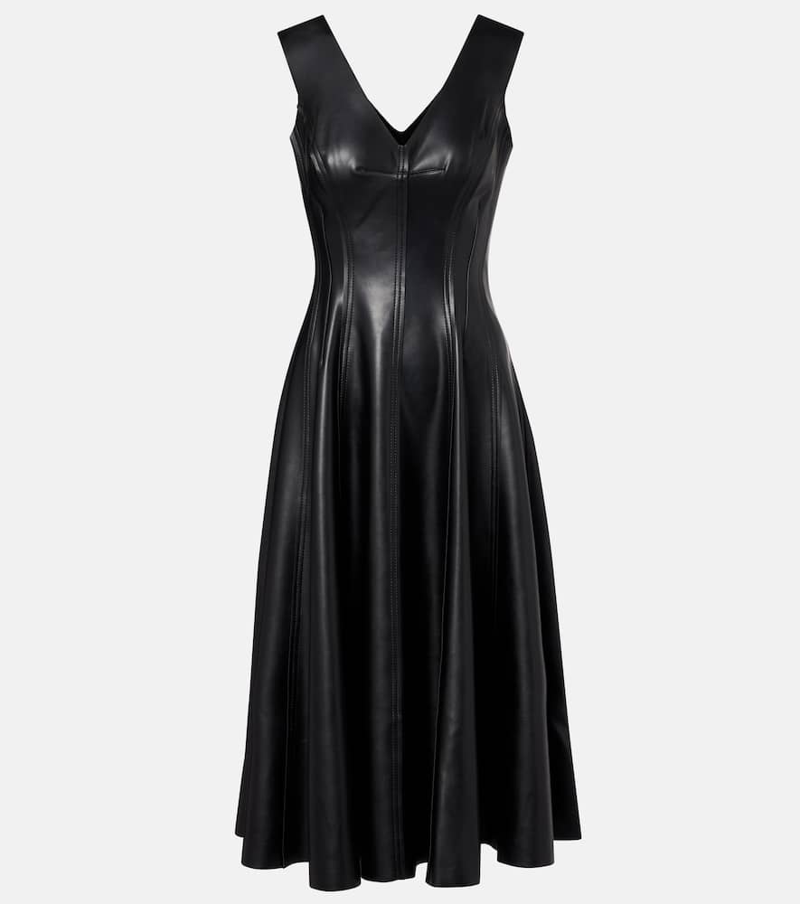 Norma Kamali Paneled Midi Dress In Black