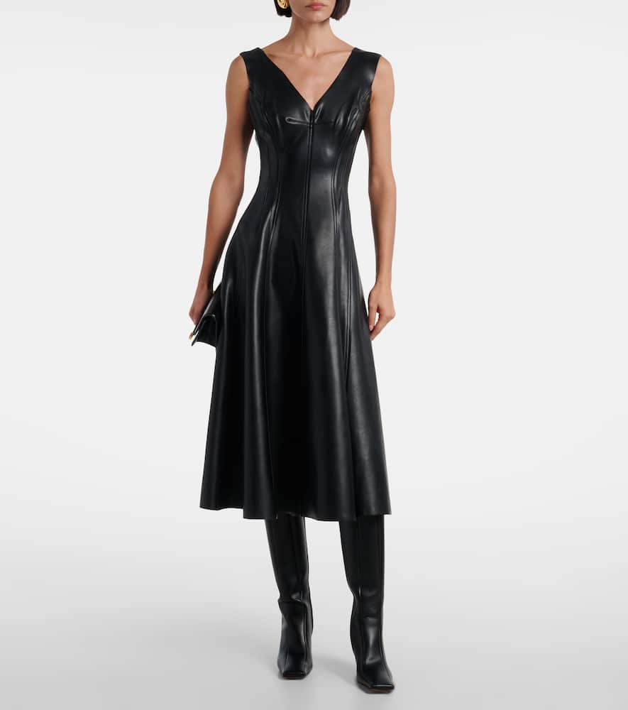 Norma Kamali Paneled Midi Dress In Black