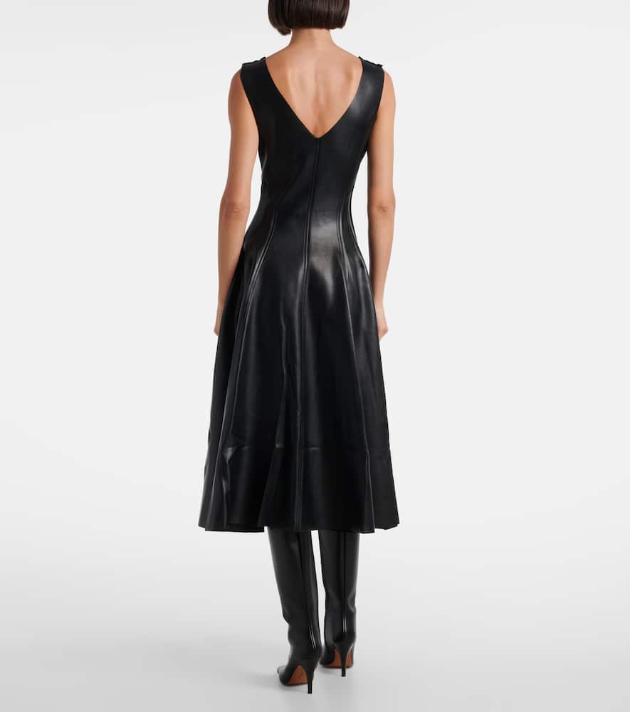Norma Kamali Paneled Midi Dress In Black