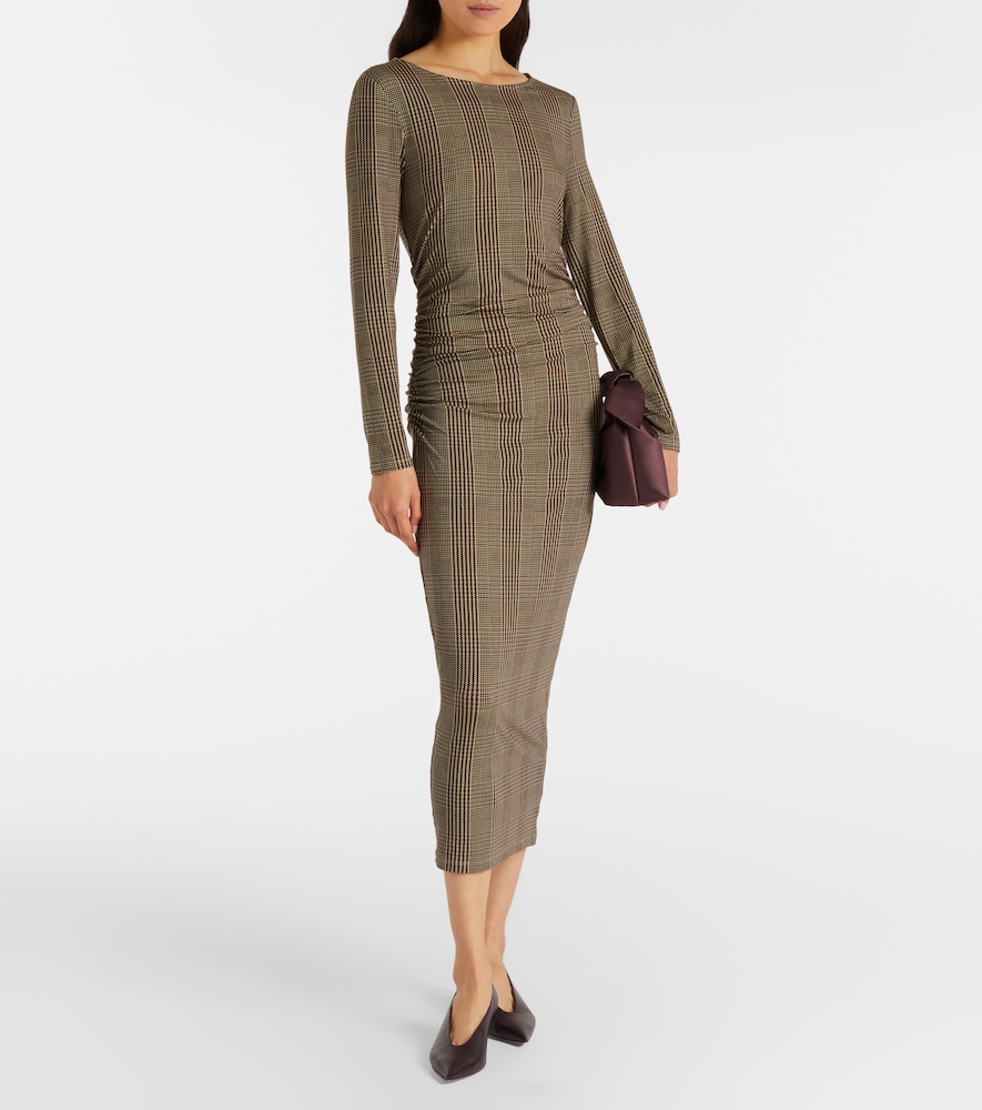 Veronica Beard Charissa houndstooth jersey maxi dress