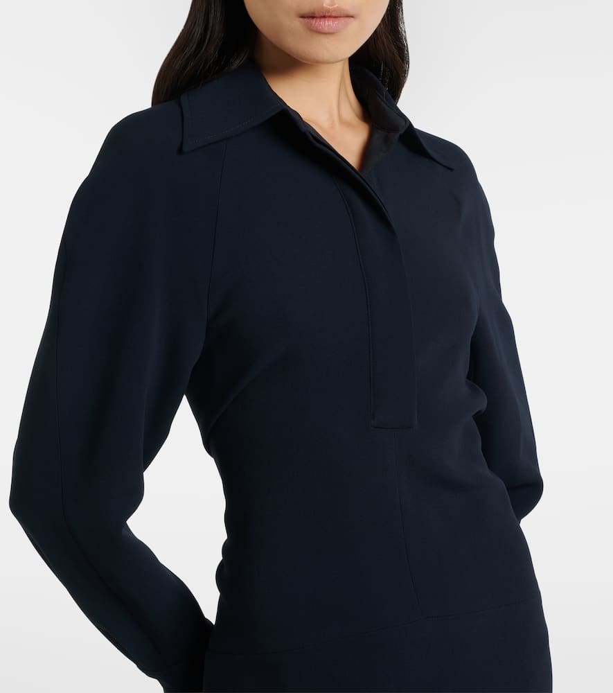 Victoria Beckham Cady Polo Dress In Blue
