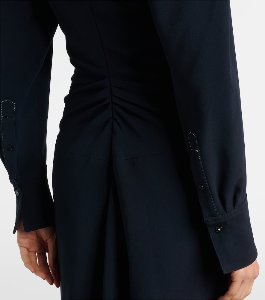 Victoria Beckham Cady Polo Dress In Blue