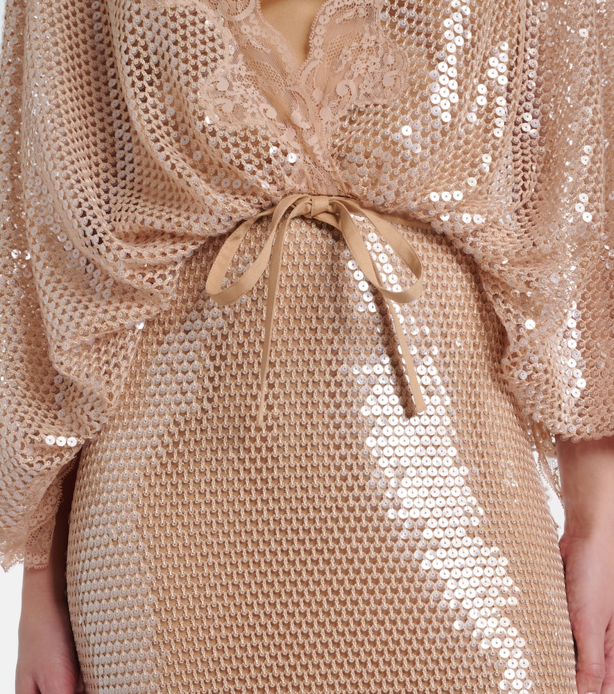  Elie Saab Elie Saab Robe Aus Mesh Mit Spitze Und Pailletten 
