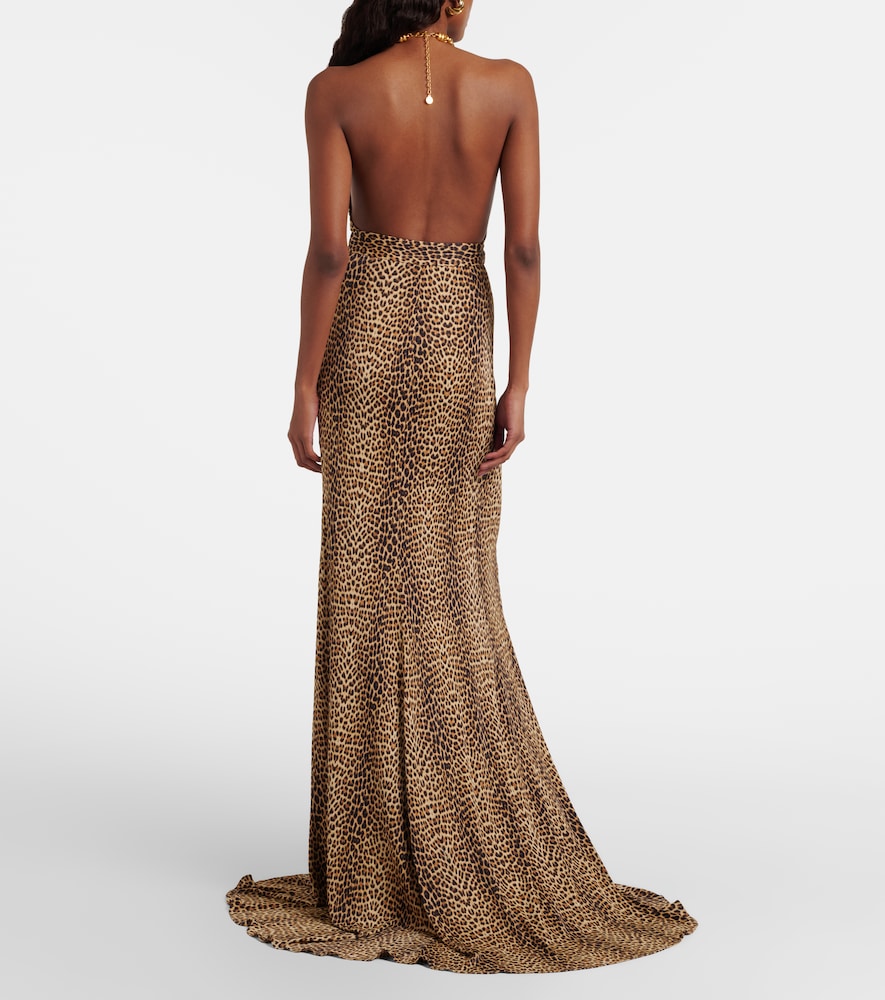  Roberto Cavalli Roberto Cavalli Embellished Open-back Gown 
