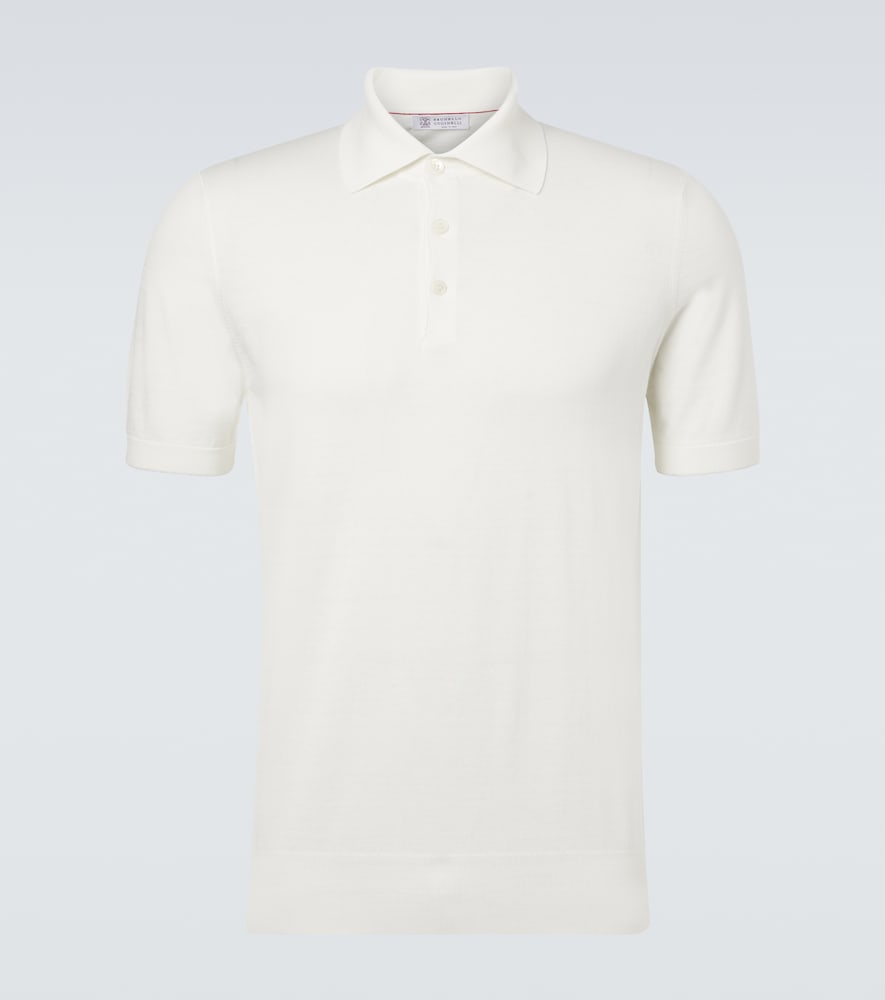 Brunello Cucinelli Cotton Pique Polo Shirt In White