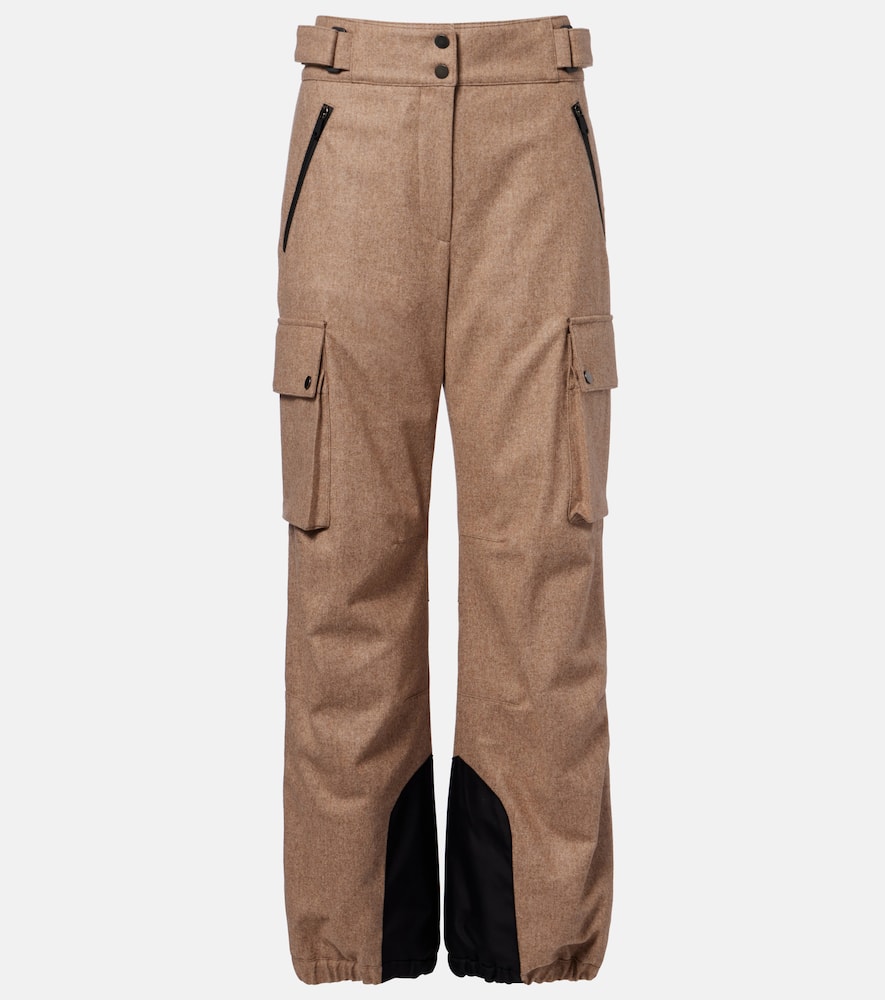 Brunello Cucinelli Virgin Wool Flannel Cargo Pants In Sand