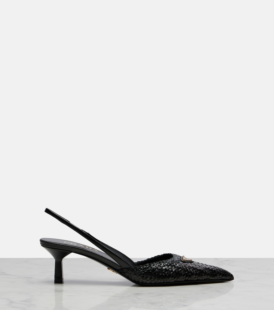  Prada Prada Slingback-pumps Woven Aus Leder 