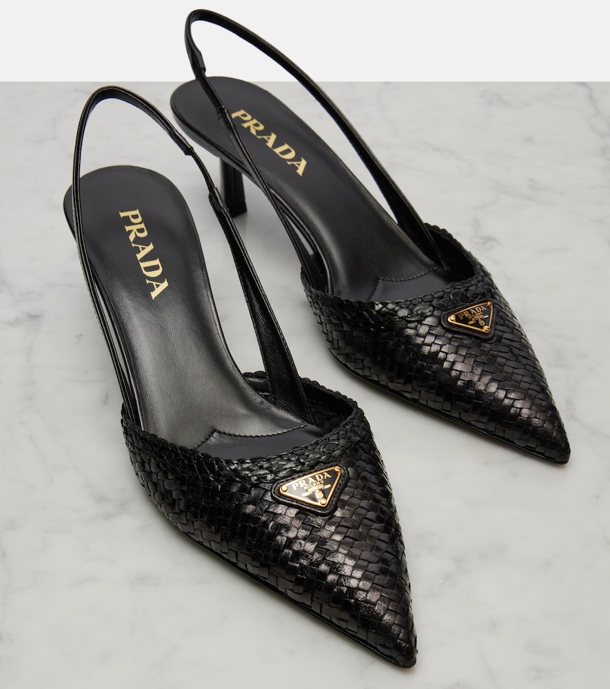  Prada Prada Slingback-pumps Woven Aus Leder 