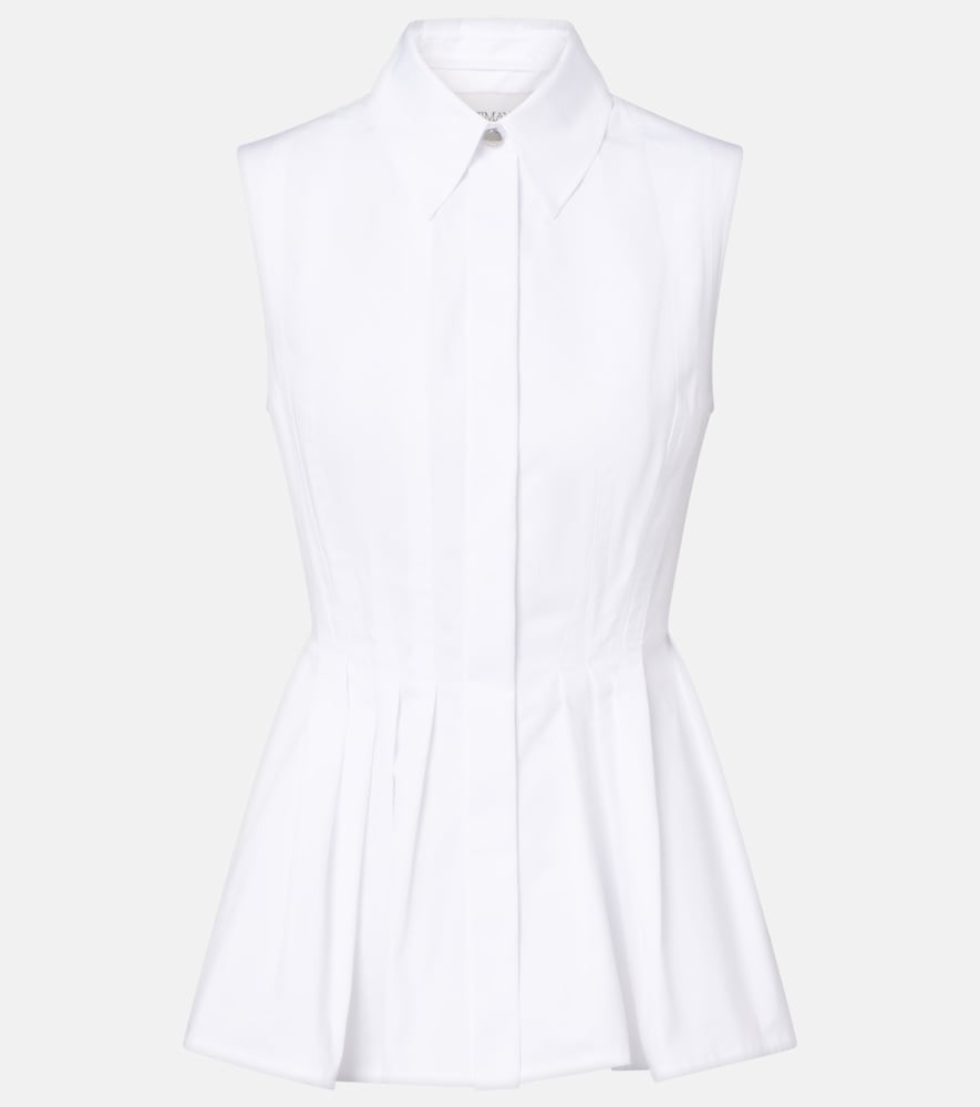 Sportmax Certosa peplum cotton poplin shirt