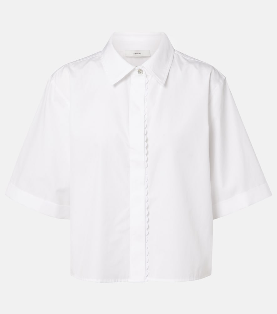Vince Women's White Scalloped Cotton Poplin Shirt UK Size 10 - Mytheresa