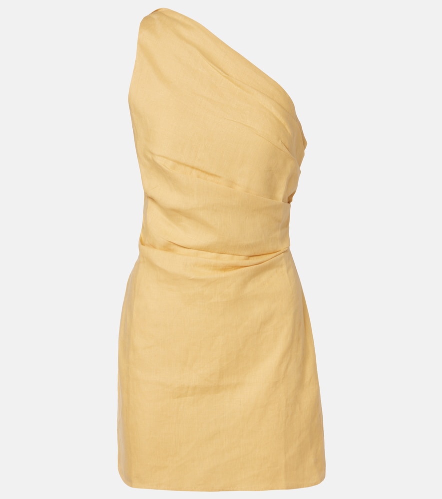 Faithfull Simona One Shoulder Linen Minidress