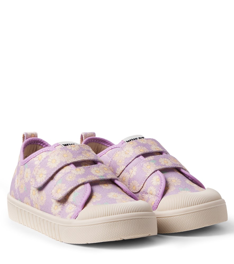 Wheat Kids' Bobbie Floral Canvas Sneakers In Purple