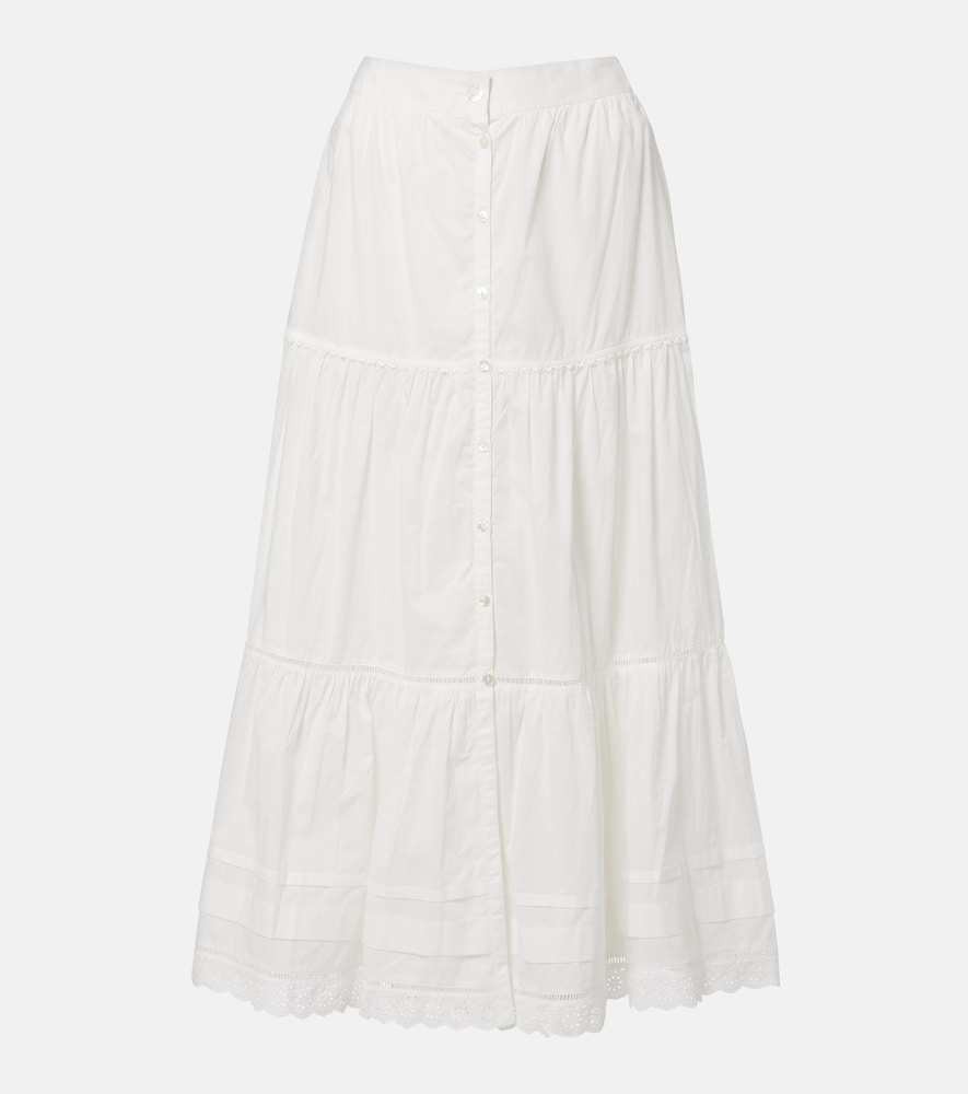 Poupette St Barth Ines broderie anglaise midi skirt
