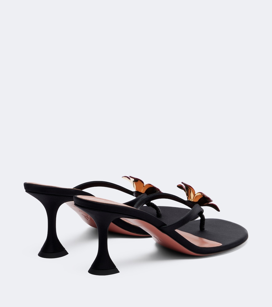 Vittoria Embellished Satin Thong Sandals