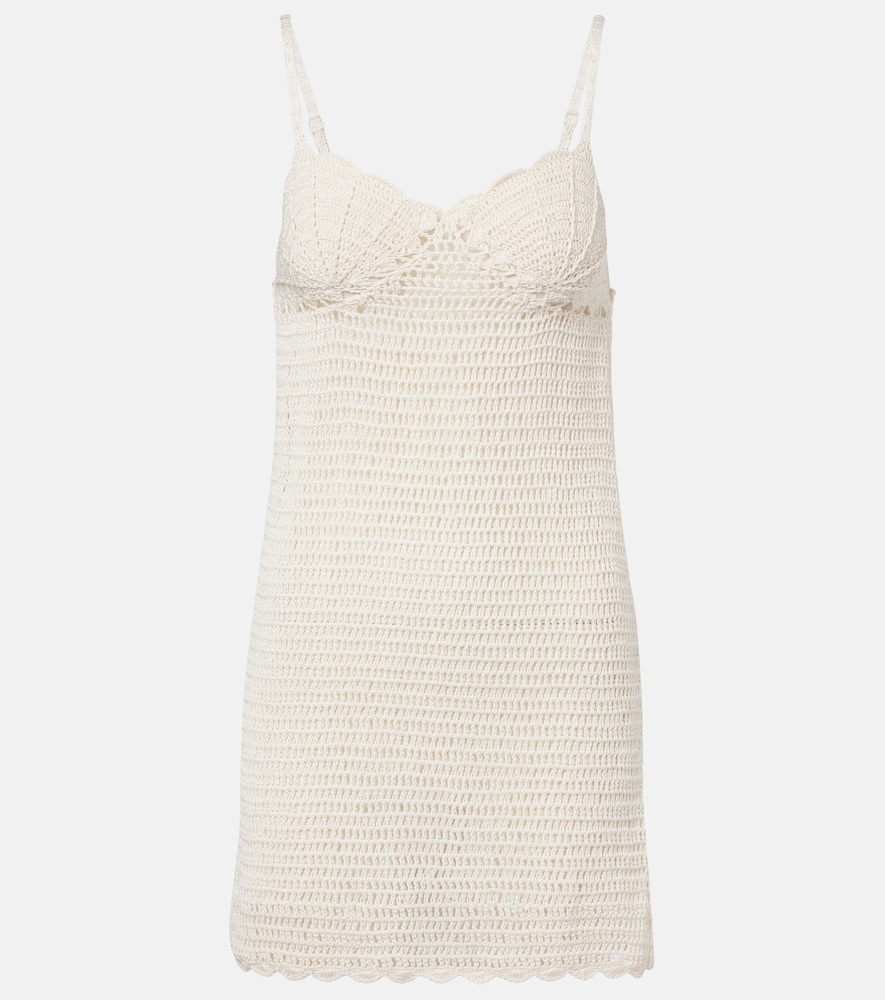 Anna Kosturova Crochet scalloped cotton minidress