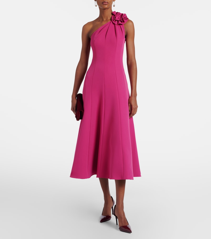 Roland Mouret Floral-appliqué one-shoulder cocktail dress