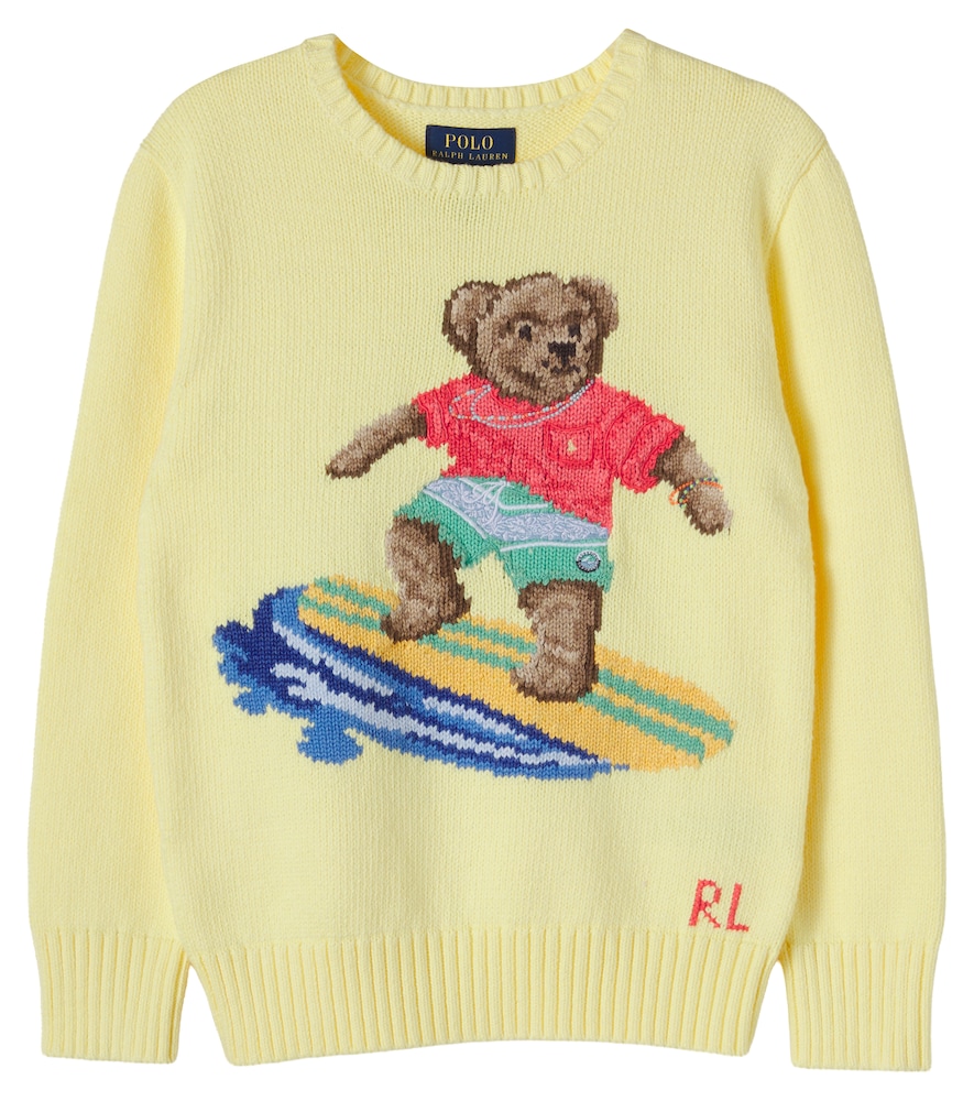 Polo Ralph Lauren Kids Yellow Polo Bear Cotton Sweater Y Size 3 - Mytheresa
