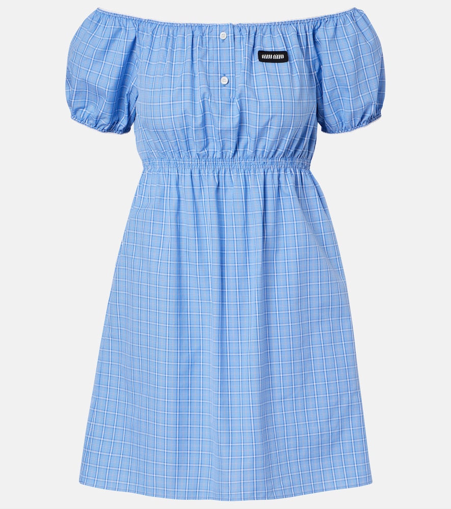 Miu Miu Checked cotton poplin minidress