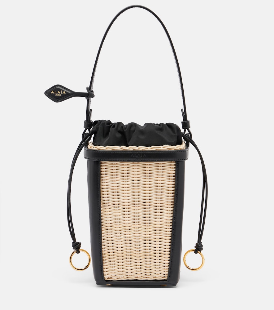 Alaia Women's Beige Small Wicker And Leather Bucket Bag - Mytheresa