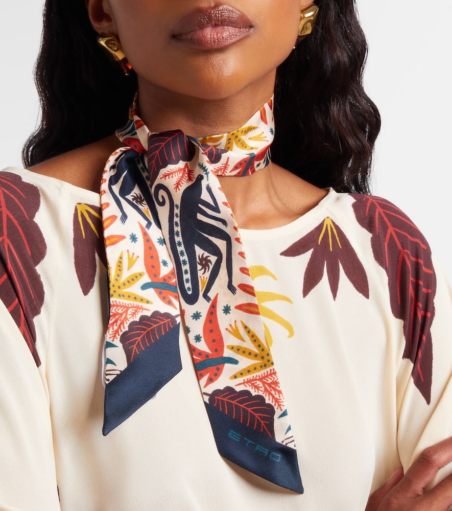 Etro Printed silk twill scarf