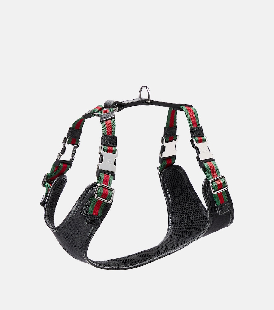 Gucci Unisex Black Xs Gg Canvas Leather-Trimmed Dog Harness - Mytheresa