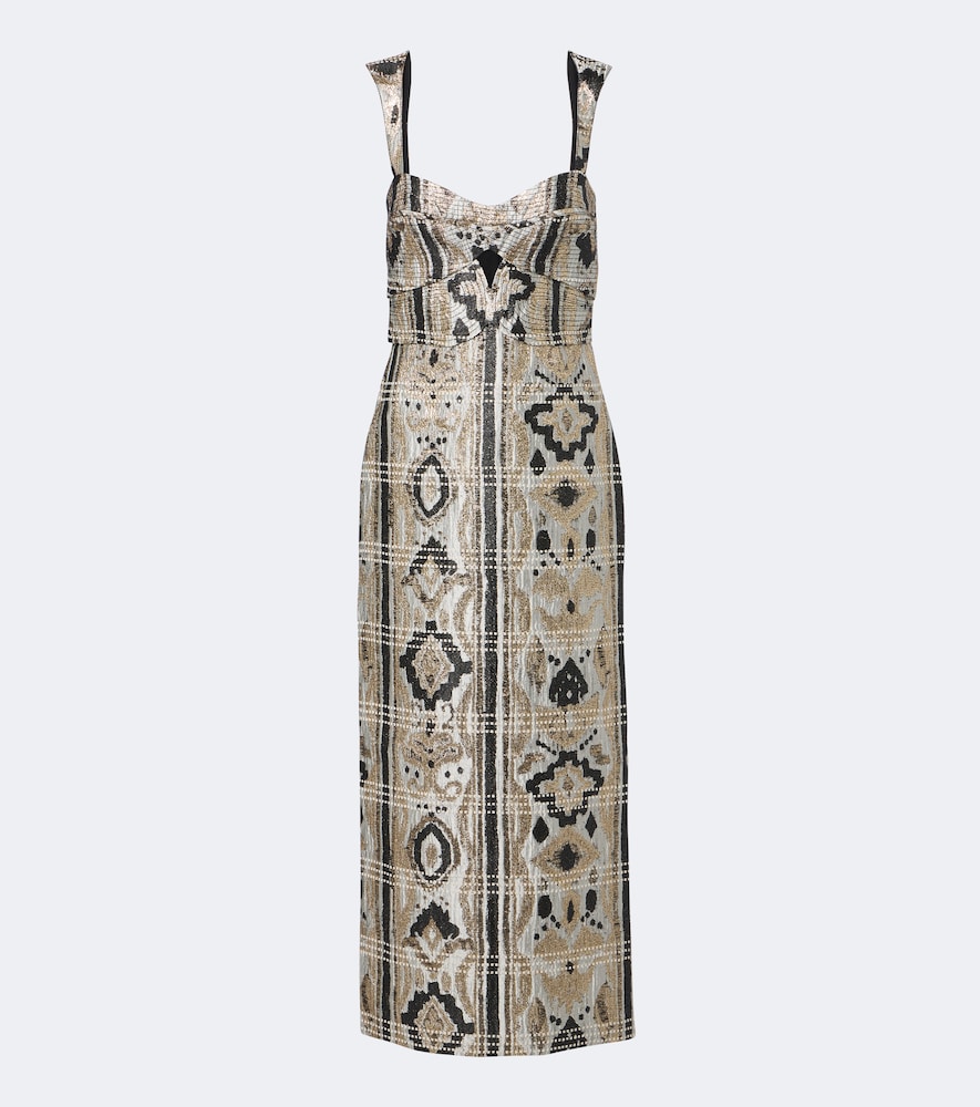 Abito lungo Tropicana in jacquard