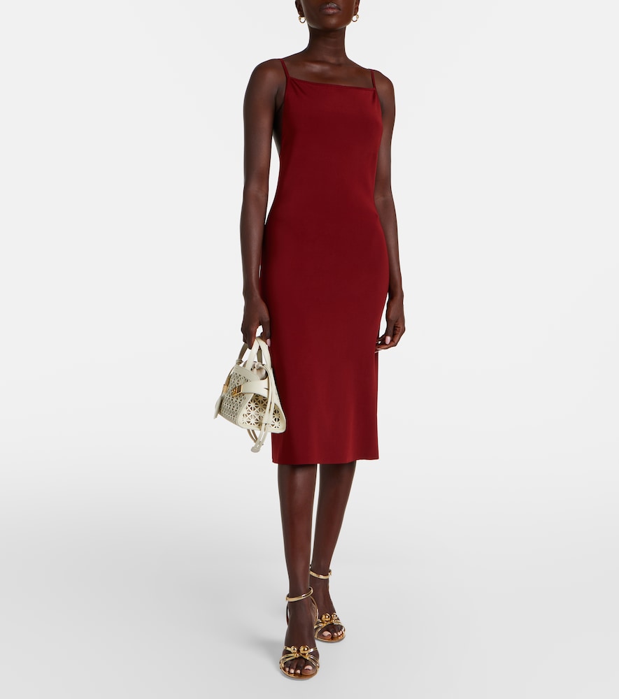 Ferragamo Ribbed-knit jersey midi dress