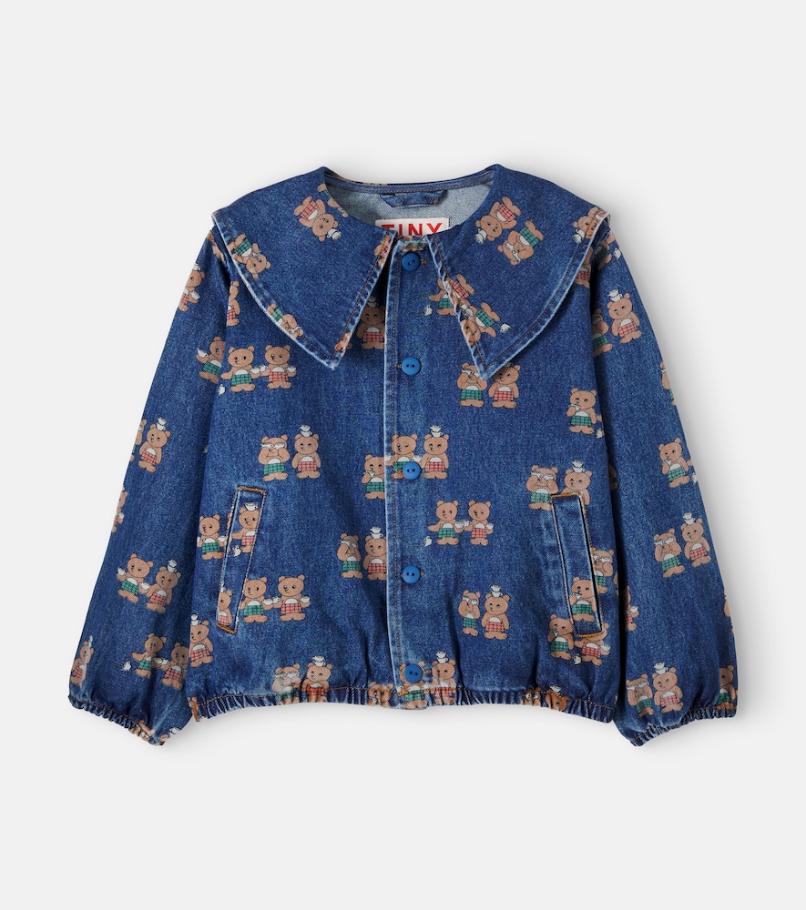 Tinycottons Printed Denim Jacket In Blue