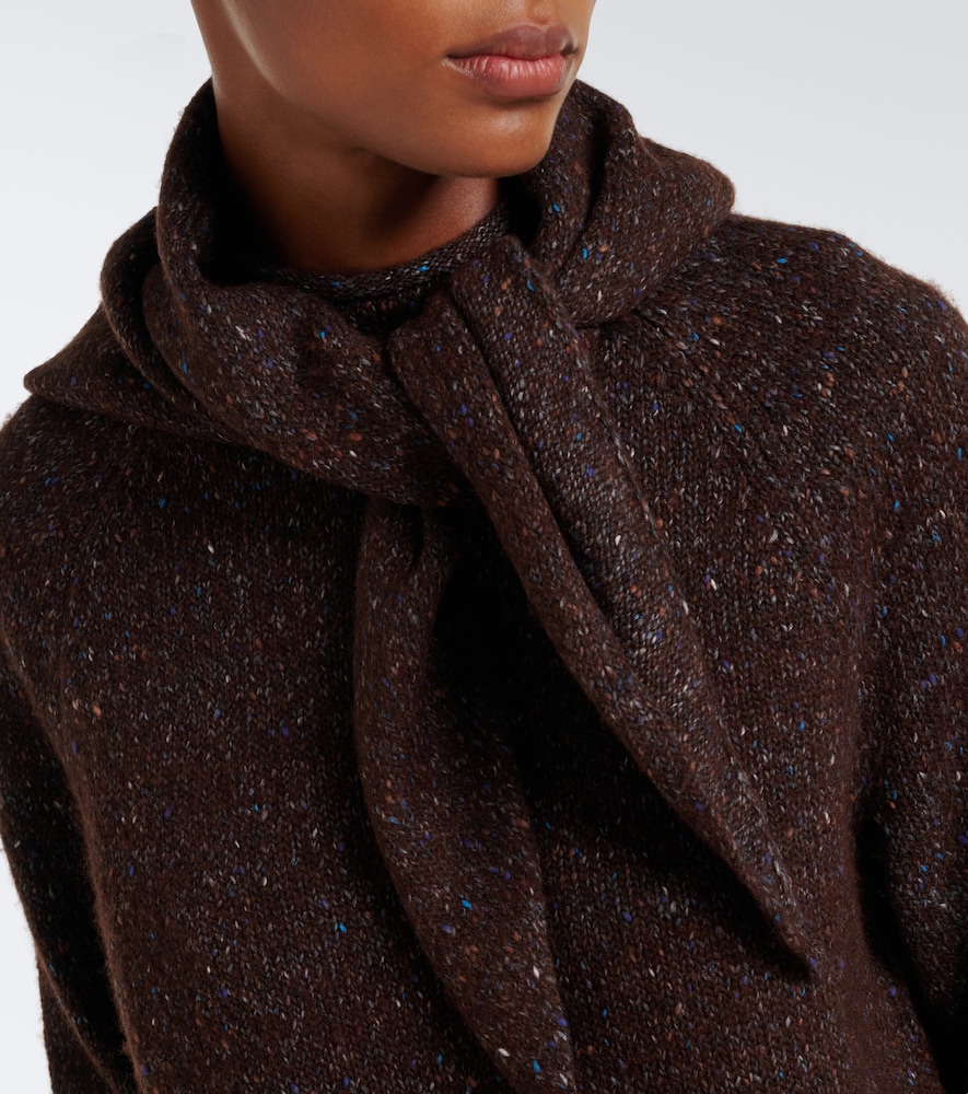 Kana Scarf-Detail Wool-Blend Sweater