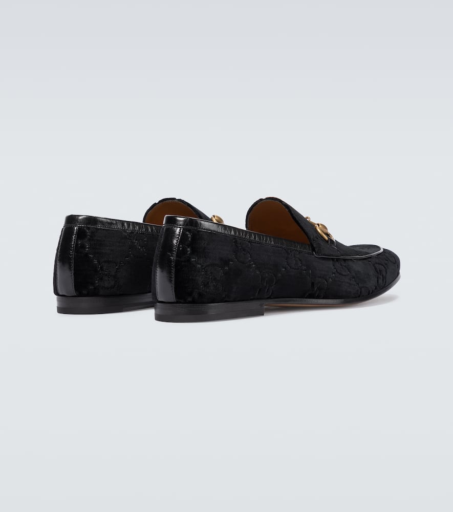 Shop Gucci Jordaan Gg Velvet Loafers In Black