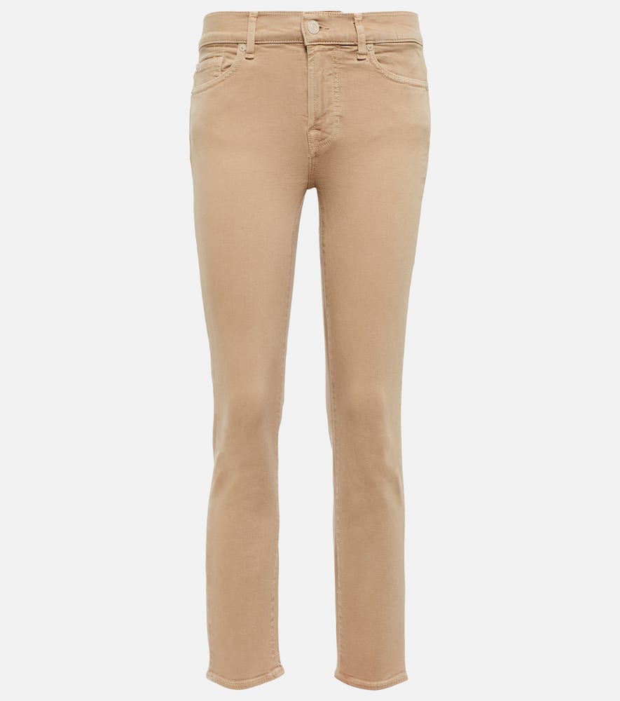 7 For All Mankind Roxanne Mid-rise Slim Jeans In Sandcastle