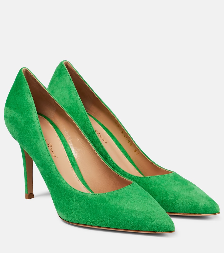 Shop Gianvito Rossi Gianvito 85 Suede Pumps In Green