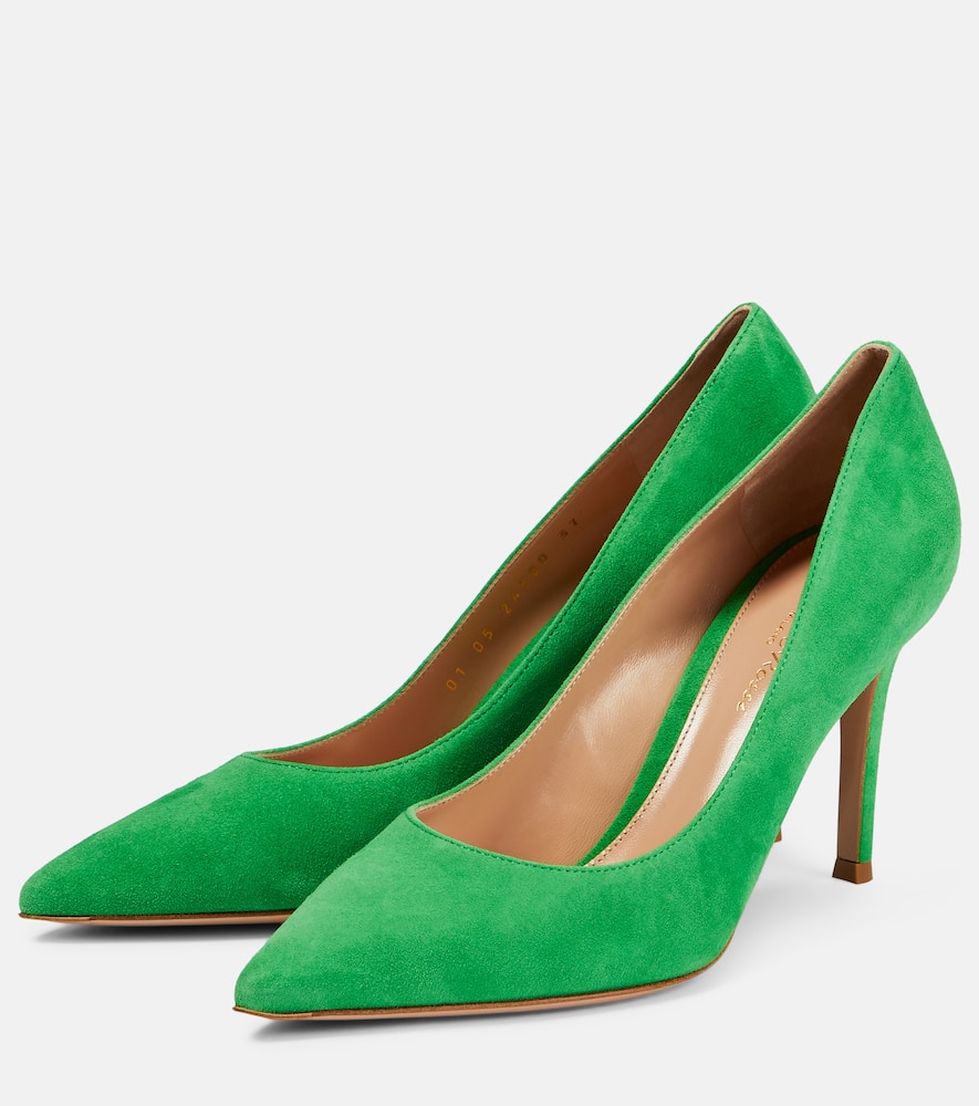 Shop Gianvito Rossi Gianvito 85 Suede Pumps In Green