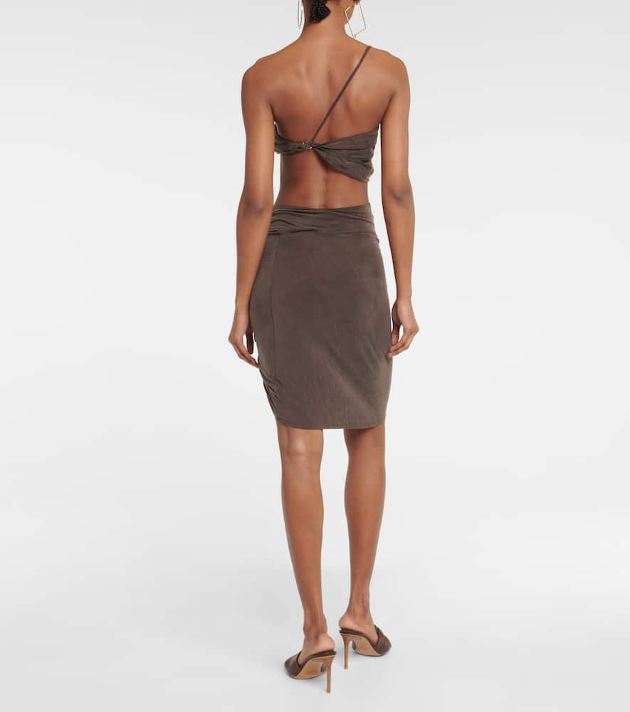 Shop Jacquemus Le Bandeau Espelho Bra Top In Brown