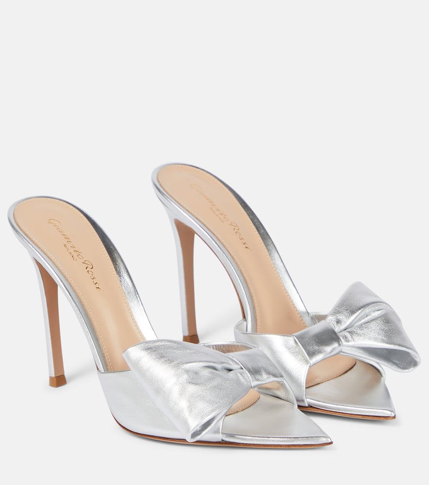 Gianvito Rossi Metallic Leather Sandals In Silver